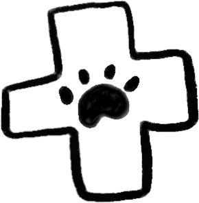 Medical sign with paw